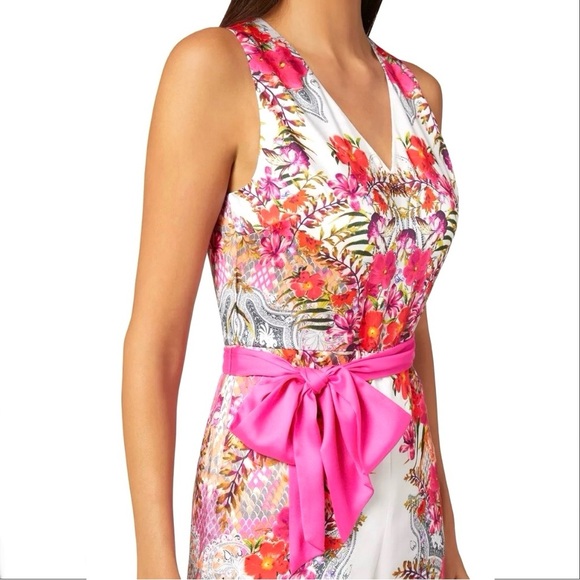 TED BAKER Solana Samba Printed Cropped jumpsuit, pink and white floral pattern - Picture 9 of 9